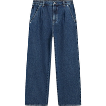 Discount season Massimo Dutti womens clothing 2024 summer new classic fashionable washed blue straight floor-length mid-waist jeans 05033533427
