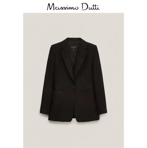 Massimo Dutti, дизайнерский черный шерстяной фланелевый костюм