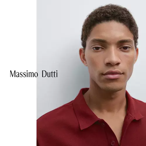 Весенне-летняя новая мужская одежда MassimoDutti 2025, новая повседневная простая однотонная рубашка-поло из чистого хлопка с короткими рукавами для поездок на работу, приятная для кожи 00744244605