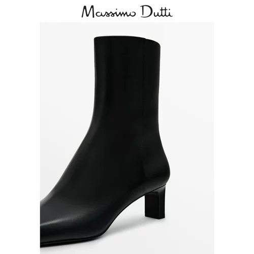 Massimo Dutti, летние туфли, высокие короткие сапоги, из натуральной кожи