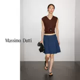 Massimo Dutti, летняя синяя джинсовая юбка для отдыха, А-силуэт