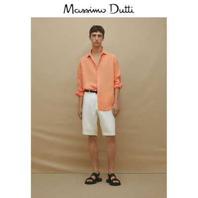 taobao agent Spring and summer discount Massimo Dutti Men's 2023 summer new casual commute, comfortable linen long -sleeved shirt 00130430615