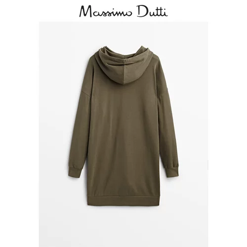 Massimo Dutti, демисезонная длинная толстовка с капюшоном для отдыха