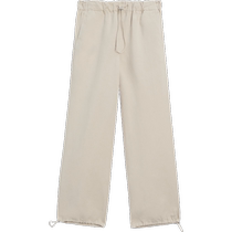 Summer new MassimoDutti2024 womens casual outdoor sports style adjustable leggings elastic waist straight trousers 05047947806