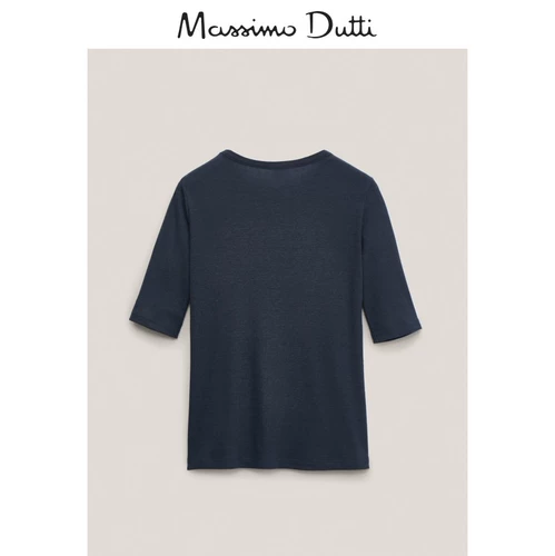 Весна и летняя скидка Massimo Dutti Женская одежда, такая же халат, круглое, леди, отдых Top T -Fort 06821542818