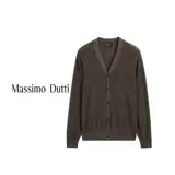 Весенне-летняя новинка мужского сезона Massimo Dutti 2025, новый повседневный ленивый стиль, двухцветный вязаный кардиган из чистого хлопка с V-образным вырезом 00951201724