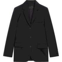 New product special offer MassimoDutti womens clothing workplace light and mature OL commuting style black wool double-breasted suit jacket 06021569800