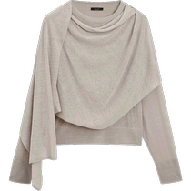 Spring and summer new arrival MassimoDutti2024 womens clothing elegant old money style light and thin scarf collar round neck cape style sweater 05734673711