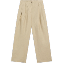 New Season Special Massimo Dutti2024 Womens intellectual intellectual commuting style brown loose pleated trousers 05075907710