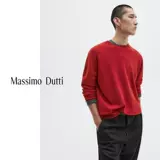 [Ограниченная серия] Новая осенне-зимняя мужская одежда MassimoDutti 2025, новый повседневный свитер из мягкой восковой шерсти с круглым вырезом 00951880601