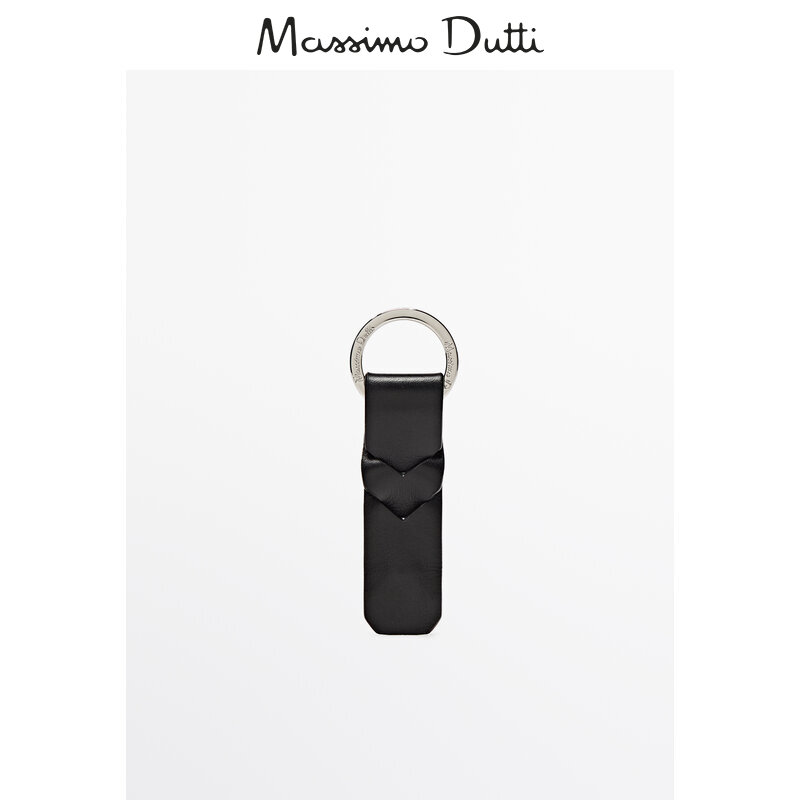 Autumn Winter new Massimo Dutti men accessories black texture genuine leather key ring 01655462800-Taobao