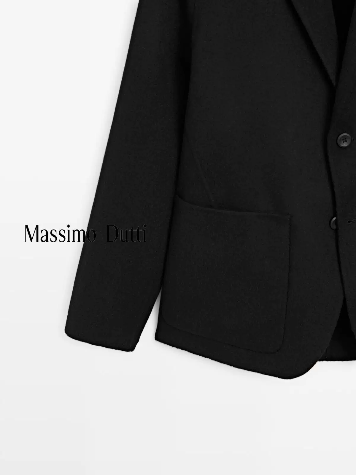 Пиджак из полупальто-войлона Massimo Dutti, демисезонный костюм из шерсти