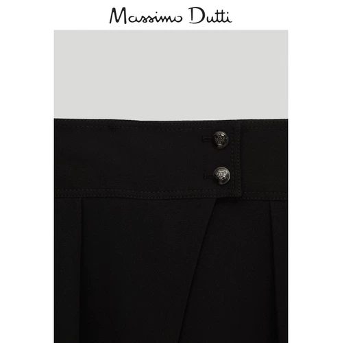 Massimo Dutti, летняя черная маленькая модная юбка