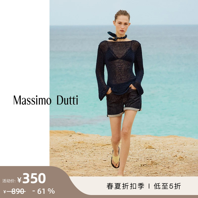 Discount Season Massimo Dutti Women's Clothing 2026 Spring/Summer New Urban Versatile Lazy Hollow-Out Knit Pullover 05634543452 Discount Season Massimo Dutti Women's Clothing 2026 Spring/Summer New Urban Versatile Lazy Hollow-Out Knit Pullover 05634543452