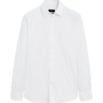 Summer new MassimoDutti mens 2024 new casual commuting style versatile white cotton standard version long-sleeved shirt 00111370250