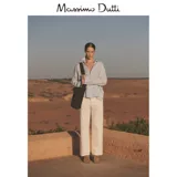 Летняя новая мастерская 20124 Женская одежда Sky Blue French French Leisure, прилежный, легкий, чистый льняной длинные рукава