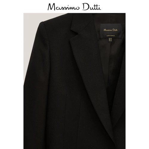 Massimo Dutti, дизайнерский черный шерстяной фланелевый костюм