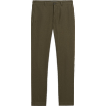 Winter new MassimoDutti mens 2024 new casual urban style khaki green pure linen tapered version trousers 00015015500