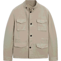 New Spring and Summer Massimo Dutti Mens Wear 2024 New Casual Outdoor Workwear Style Khaki Stand Collar Jacket 02045130710