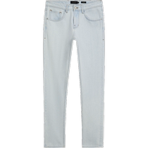 Winter new Massimo Dutti mens 2024 new casual commuting style light blue pure cotton stiff jeans 00031029405