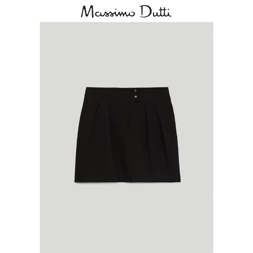 Massimo Dutti, летняя черная маленькая модная юбка