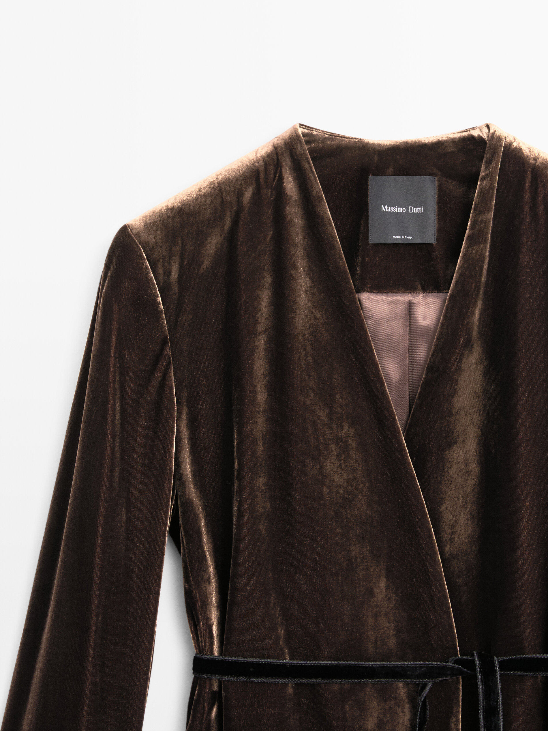 Новинка зимний осеннний MassimoDutti2025 женщины стиль старых денег ретро Коммутирующий стиль продвинутый смысл бархат кружево костюм пальто 06084755700 