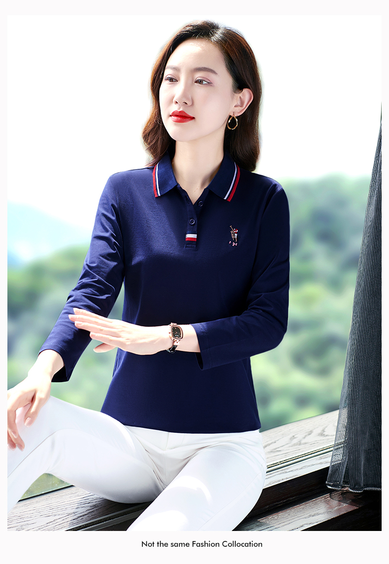 F1183 670K ÁO THUN NỮ WUHTDNG DÀI TAY MÙA XUÂN THU ĐÔNG TRUNG NIÊN KÍN CỔ THỜI TRANG NỮ VẢI BÔNG G02 SẢN PHẨM MỚI