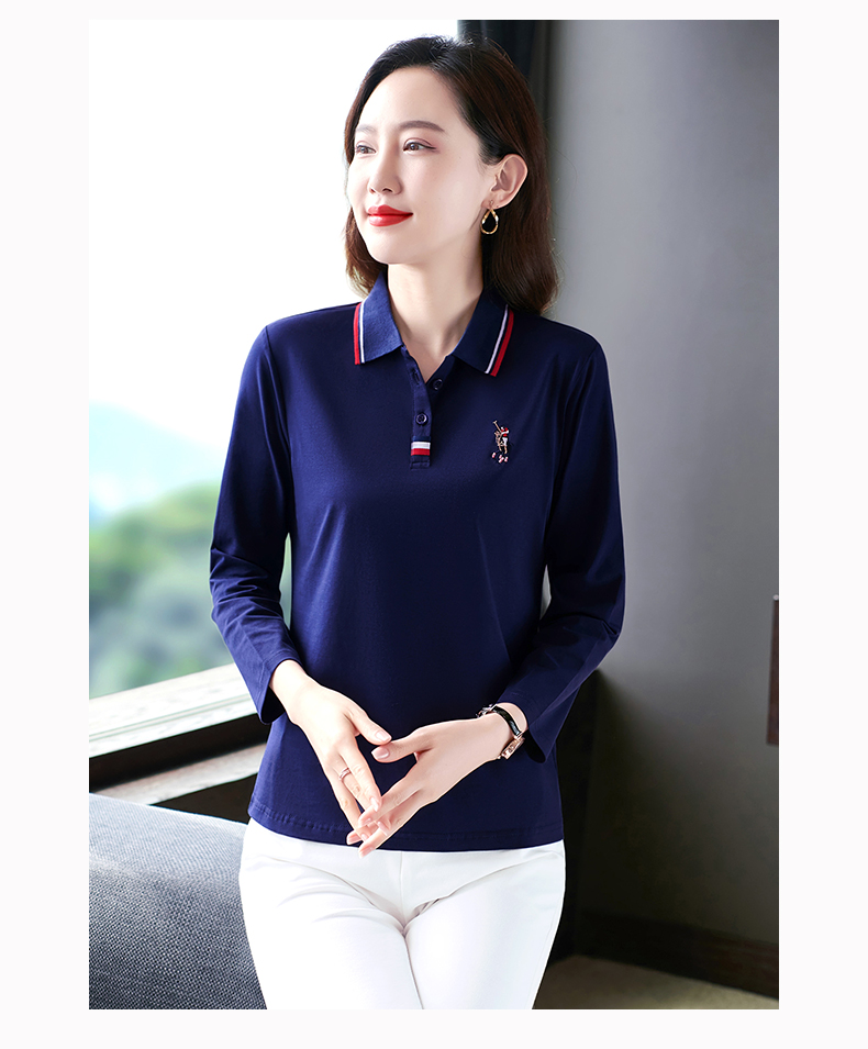 F1183 670K ÁO THUN NỮ WUHTDNG DÀI TAY MÙA XUÂN THU ĐÔNG TRUNG NIÊN KÍN CỔ THỜI TRANG NỮ VẢI BÔNG G02 SẢN PHẨM MỚI