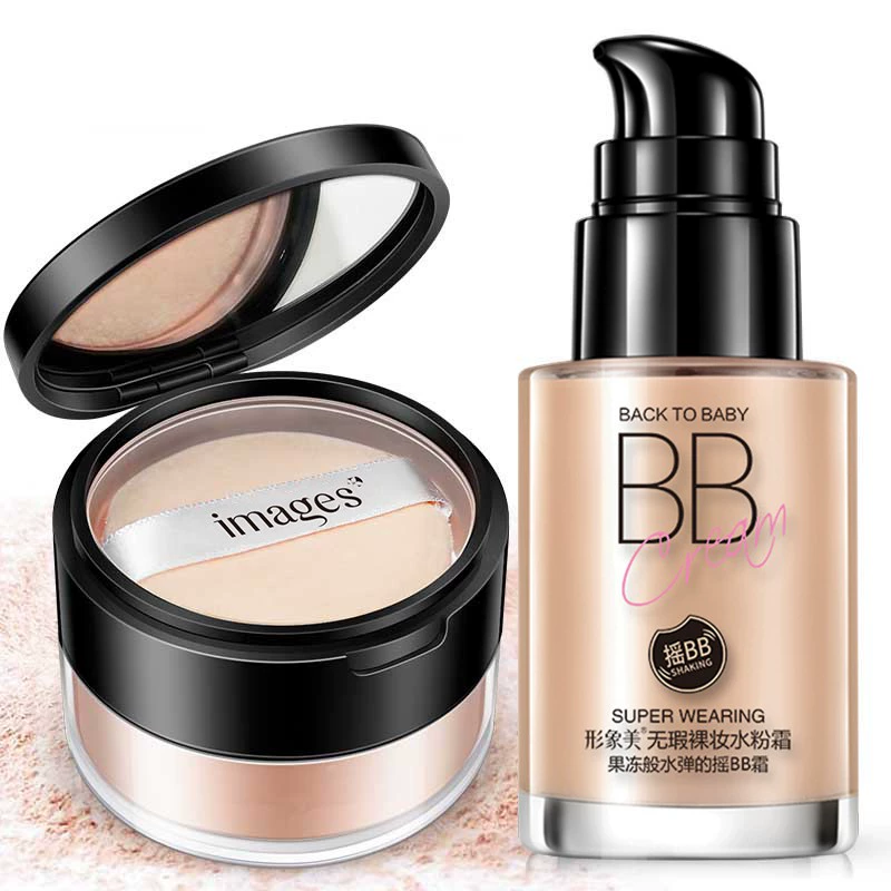 Kem trang điểm màu nude hoàn hảo kem dưỡng ẩm BB cream sửa chữa và thiết lập phấn che khuyết điểm nhẹ kem trang điểm dưỡng ẩm - Bộ trang điểm