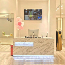 Clothing store cashier counter simple modern front desk Nordic imitation marble bar small beauty salon reception desk