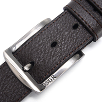 SSUR belt mens leather pin buckle cowhide belt young man Korean version Joker simple Tide people youth belt