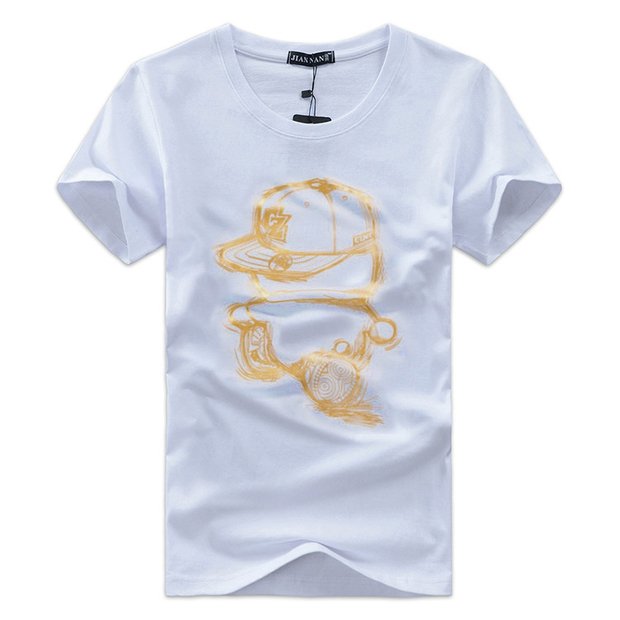 Mùa hè mới cotton cổ tròn thanh niên quá khổ người đàn ông béo mập nam ngắn tay áo thun thể thao áo phông nam tay ngắn có cổ