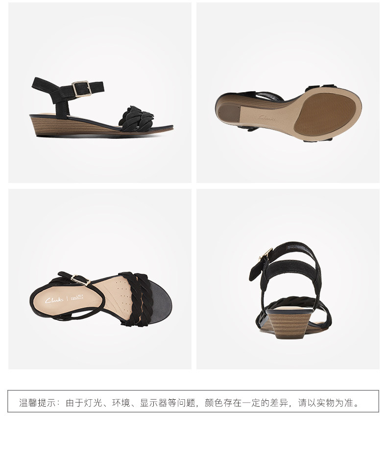 限尺码 Clarks 其乐 MENA Blossom 女式坡跟罗马凉鞋 ¥289起 中亚Prime会员免运费直邮到手约¥94