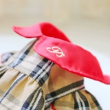 Одежда для щенков осенью и зимнее классическое клетчатое платье плюшевая бим -бим боменг кошка Новая годовалая одежда