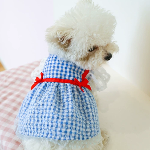Собака бичон Померанский Йоркшир VIP Teddy Olde Женская собака платье принцесса летняя одежда тонкая удобная