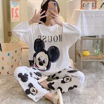 Moon clothing cotton spring summer pregnant womens pajamas women postpartum feeding spring maternal breastfeeding clothing cute cartoon set