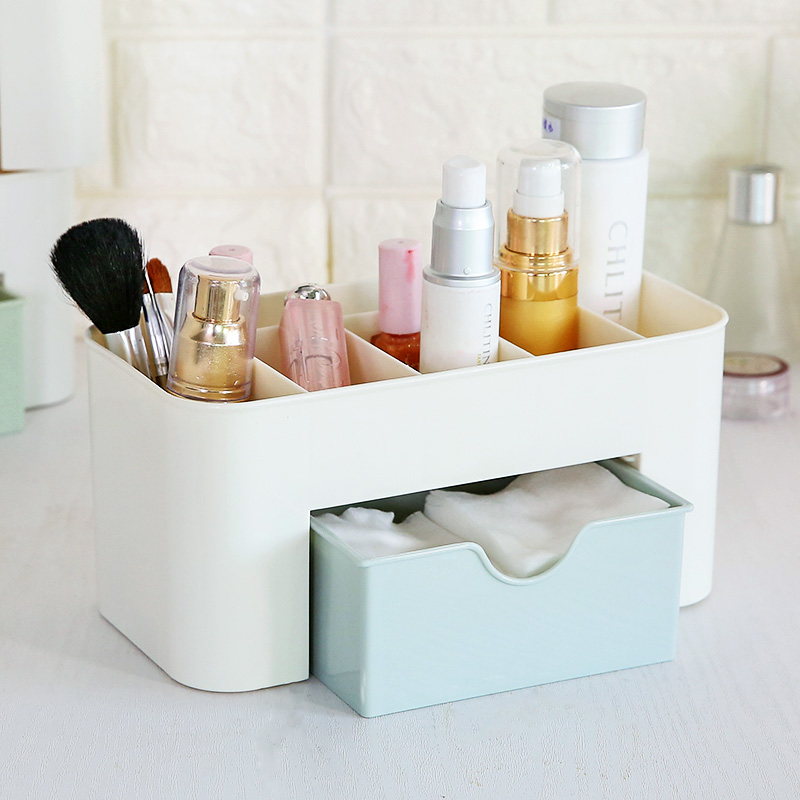 Drawer cosmetic storage box makeup brush finishing box desktop jewelry skin care products compartment dressing box
