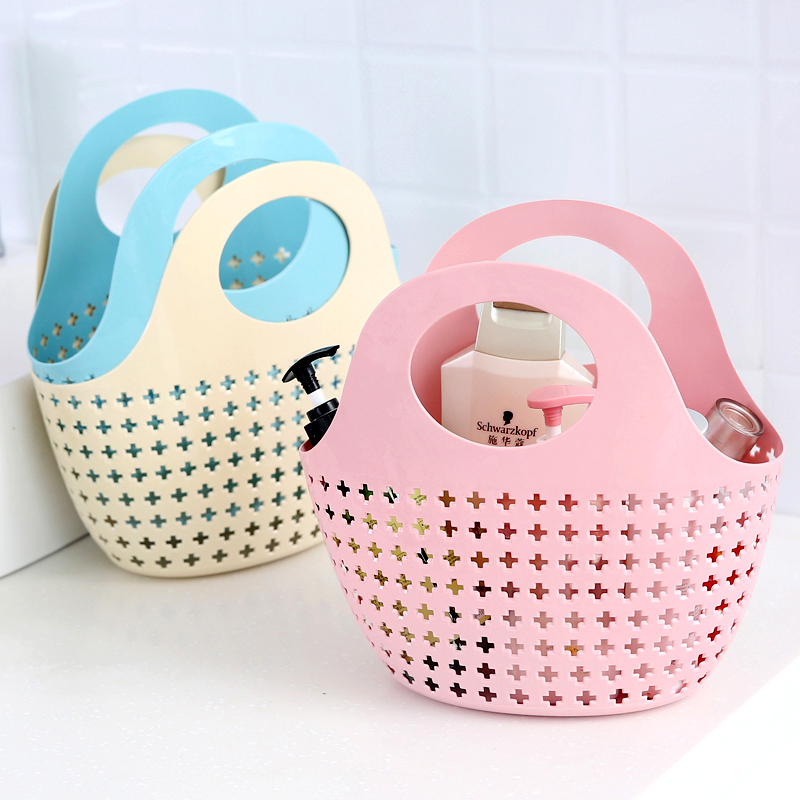 Bath Blue Bath Korean bath basket Handheld Bathrooms Bathrooms Bathrooms Bath Basket Plastic basket Bath Basket Hanging Basket
