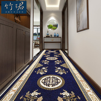 High-end corridor carpet aisle Chinese home living room entrance mat full shop hotel long strip non-slip custom