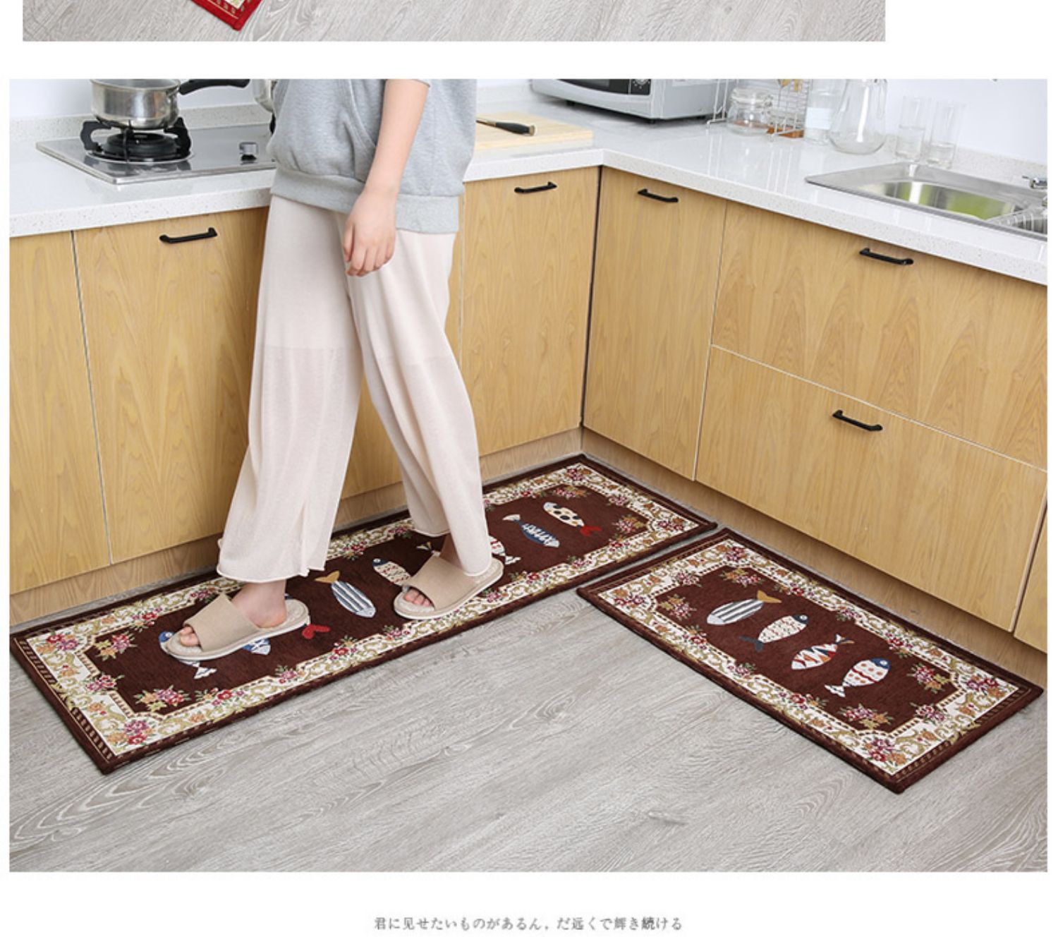 Thảm nhà bếp Bắc Âu dải dầu pad chống trượt thấm cửa mat bẩn phòng ngủ cửa mat nhà thảm - Thảm sàn thảm lau chân