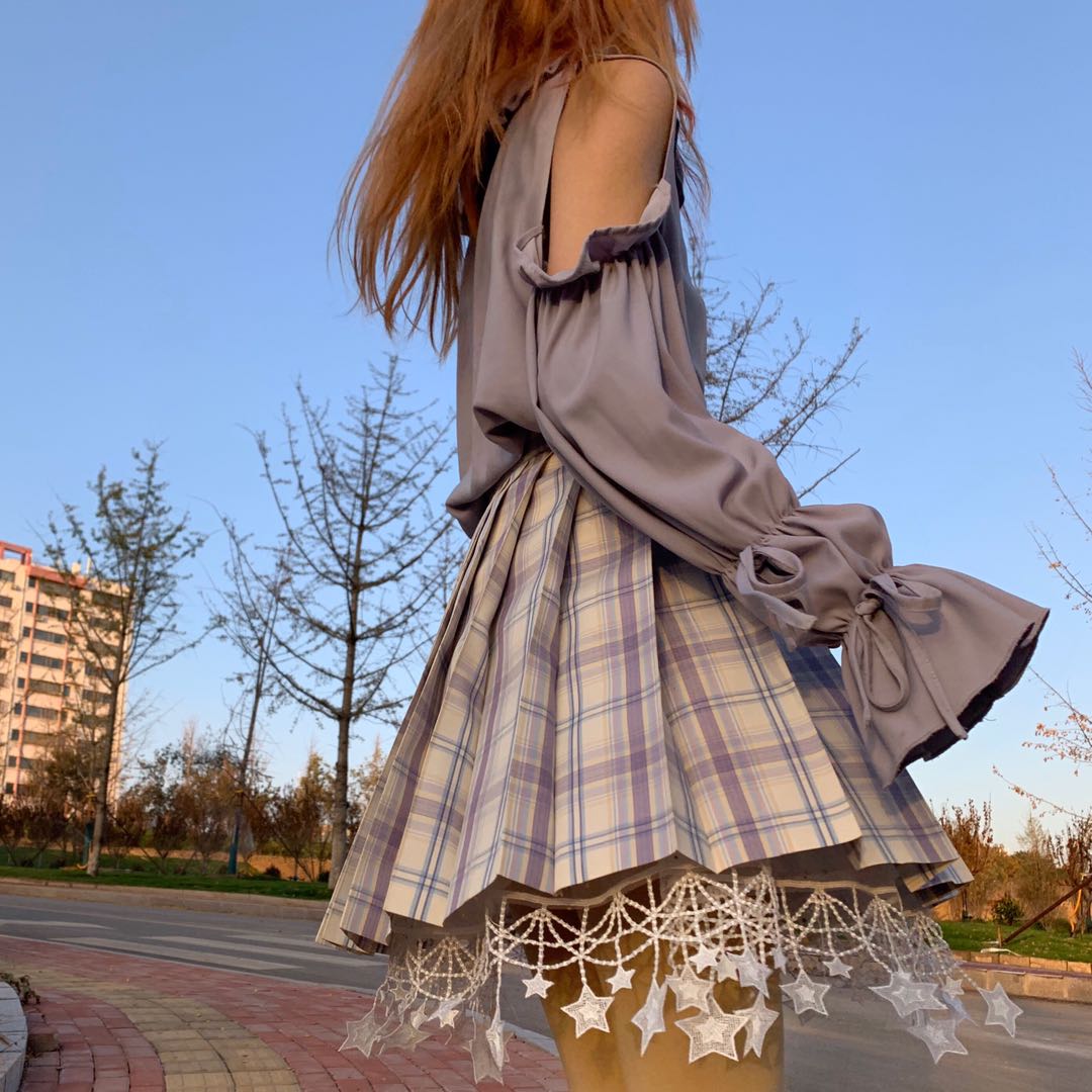 jk uniform women safety pants light cage pants anti-walking light lace autumn winter inner lining jk inner lap pants skirt brace down to swing small stars