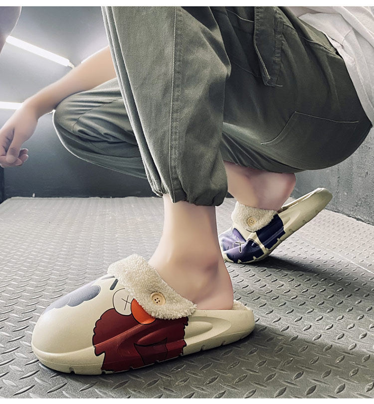 Утепленные съемные тапочки, для влюбленных, большой размер 