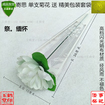 Tomb Sweeping Day Single Branch Chrysanthemum Memorial to Tomb Sweeping Tombs Burn Yellow Paper Money Anniversary Five-Seven Graves Sent to Mourners Shake Money Trees