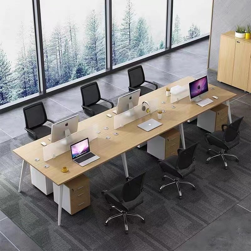 Chengdu Desk Brief Modern Table And Chairs Composition Office Staff Four stations 4 6 People with desk and chairs