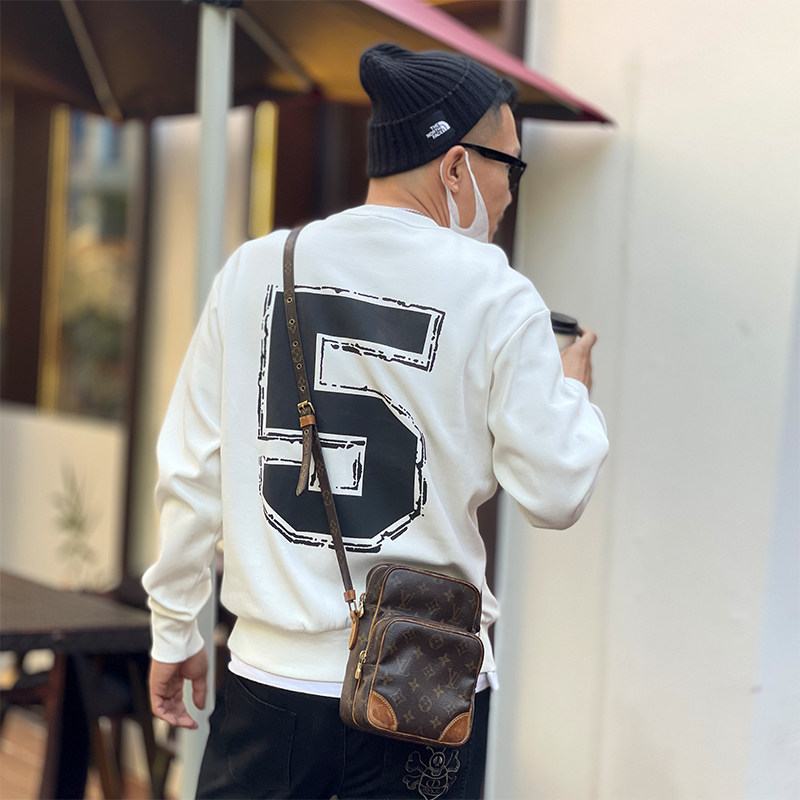 Autumn Korean style oversize ruffian handsome pullover sweater men's trendy brand foam street casual loose top coat