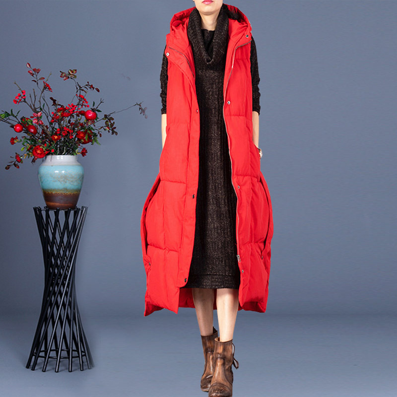Women's Mid-Length Ethnic Style down Vest, White Duck Down, Warm down Jacket, Sleeveless Vest, Coat, Waistcoat, Winter Women's Mid-Length Ethnic Style down Vest, White Duck Down, Warm down Jacket, Sleeveless Vest, Coat, Waistcoat, Winter