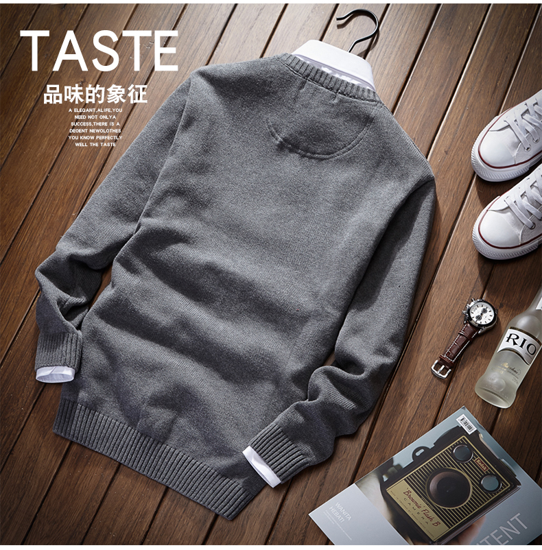 Battlefield Jixi mùa thu và mùa đông áo len nam áo khoác rộng kích thước áo len nam đầu áo len cổ tròn áo len nam shop thời trang nam