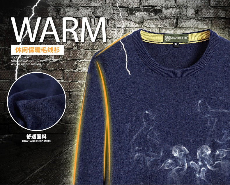 Áo len nam mùa đông và mùa đông của ZHANDIJIPU áo sweater nam