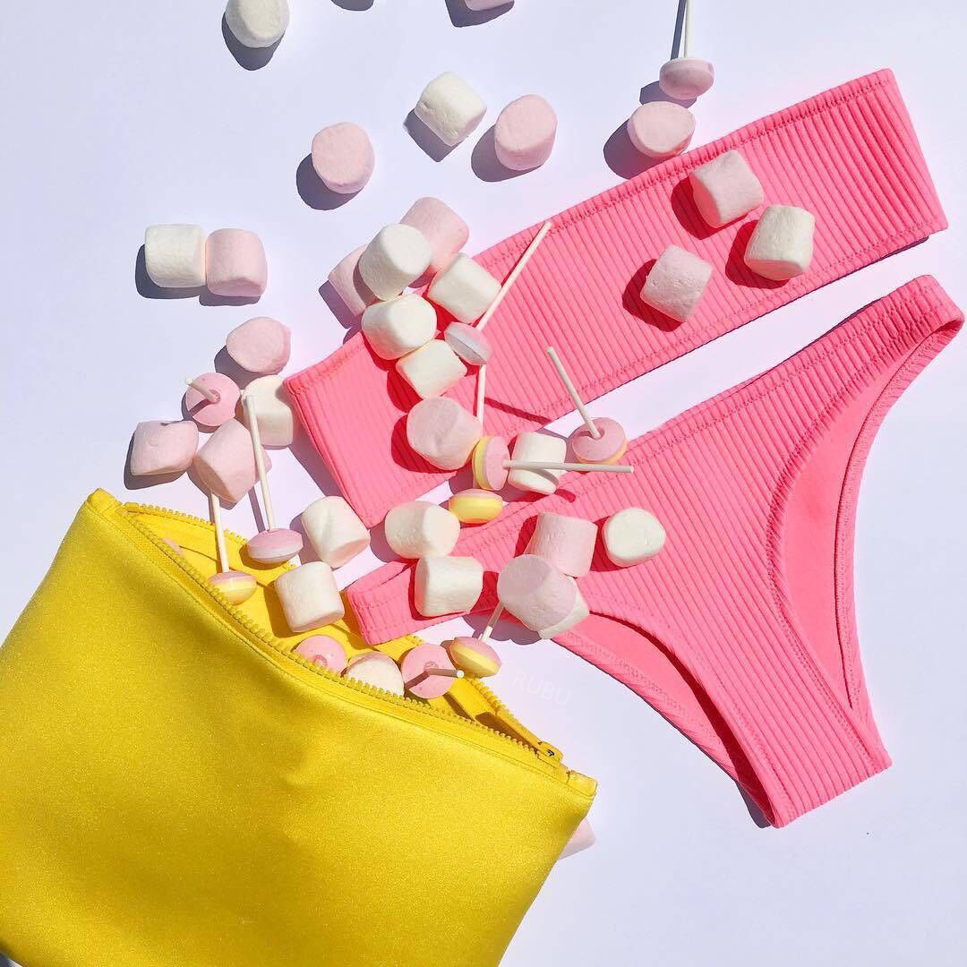 Châu Âu và Hoa Kỳ kỳ nghỉ đồ bơi bikini mới quấn ngực phụ nữ chia áo tắm pit sọc bikini @ khách hàng Đài Loan áo tắm kín đáo
