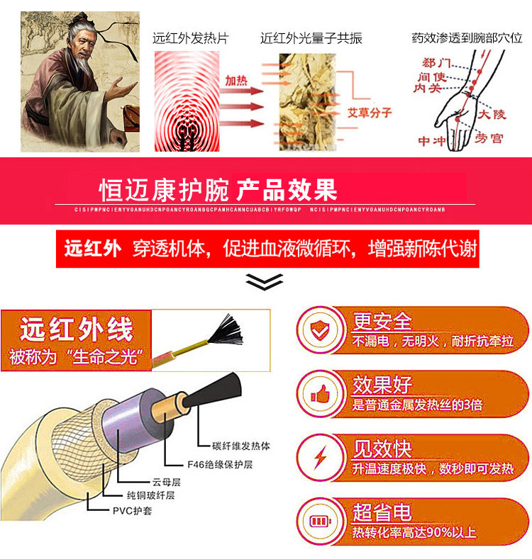 Moxib phỏng USB sốt cổ tay sưởi ấm điện nam và nữ gân vỏ ấm tay cử động bong gân cổ tay y tế đai nẹp đầu gối